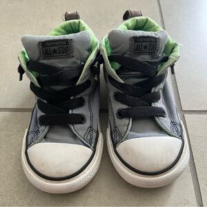 Converse Chuck Taylor Kids Gray Green Sneakers Toddler Size 9